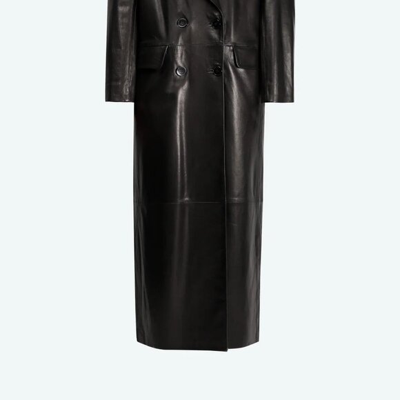 $1800 Nour Hammour Misha Leather Trench Coat Sz.34 - Picture 7 of 15